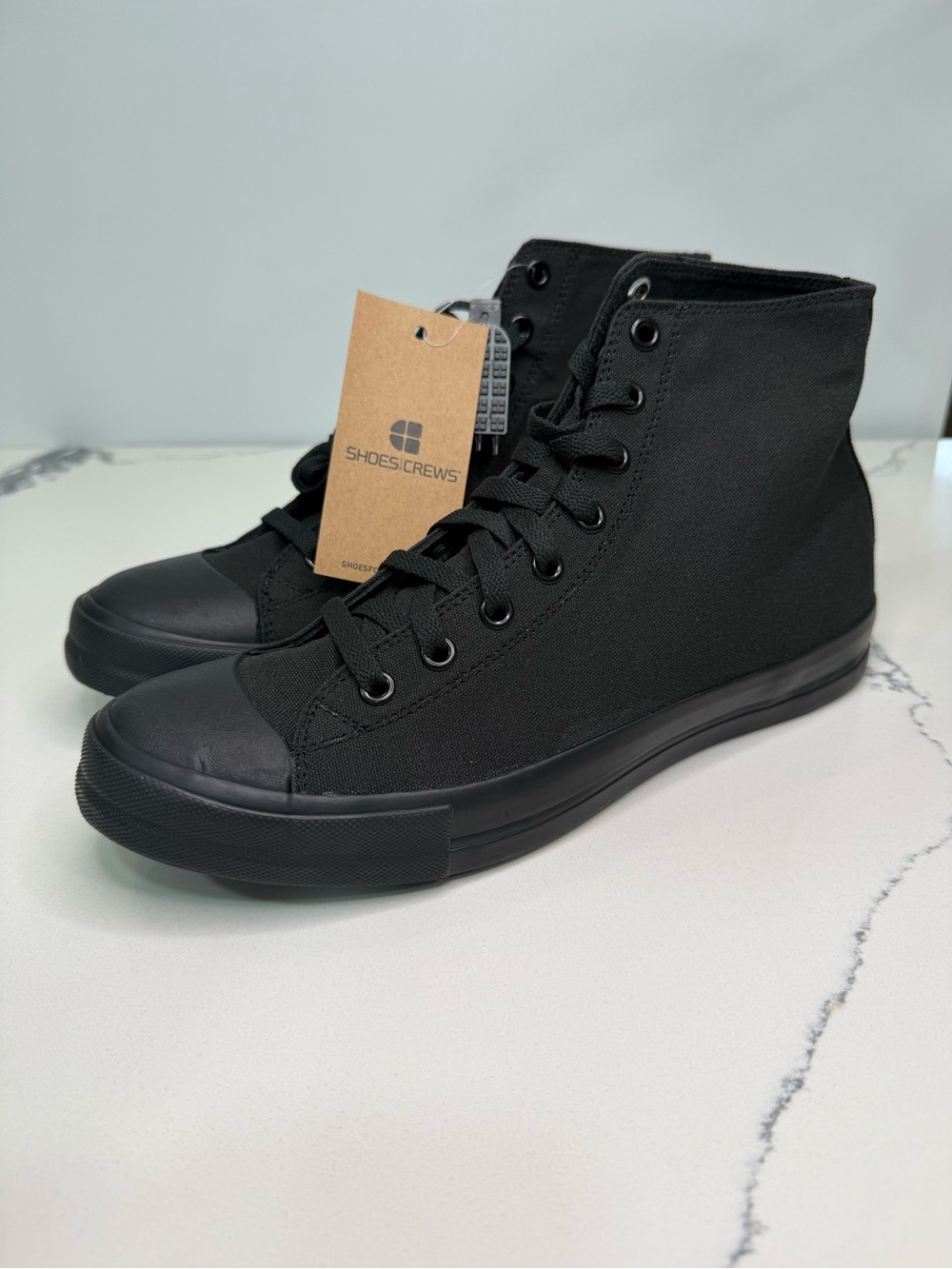 Shoes for Crews Unisex M 9.5 W 11 Pembroke High Top Canvas Black Slip Resistant